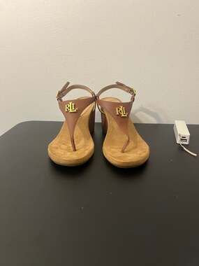 Lauren Ralph Lauren Jeannie Wedge Thong Sandals, Size 6.5